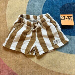 Zara 2T-3T Striped Shorts, Curry